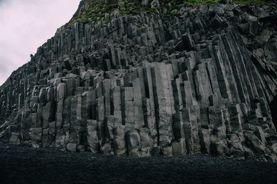 Low angle view of rock formations