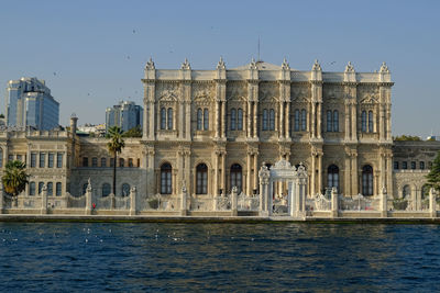 Low angle view of building against clear sky