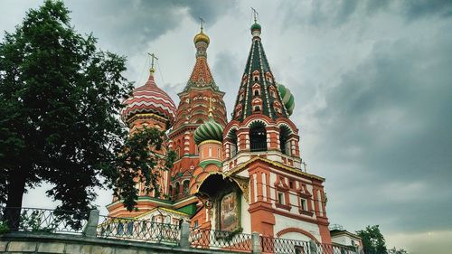 Low angle view of traditional building against sky