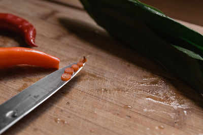 Close-up of food on table