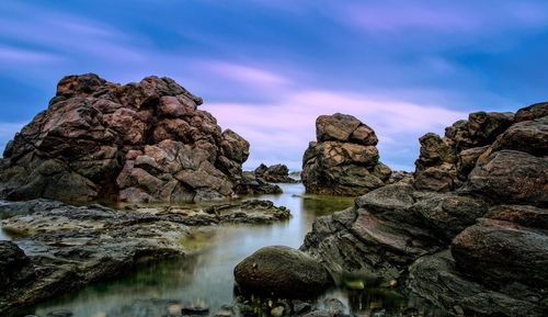 Rock formations against sky