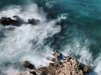 High angle view of sea against sky