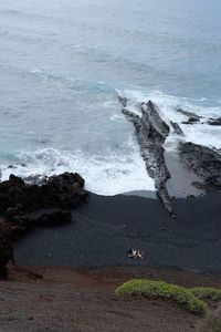 High angle view of beach