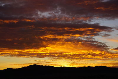 Scenic view of dramatic sky during sunset