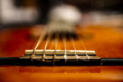 Close-up of guitar strings