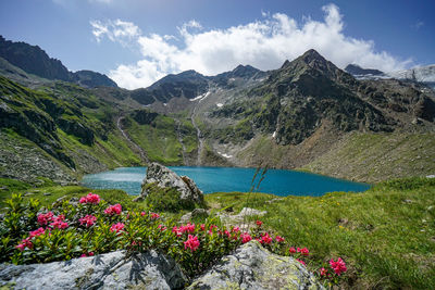 Scenic view of mountains against sky