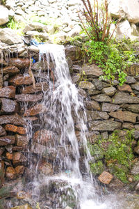 Scenic view of waterfall