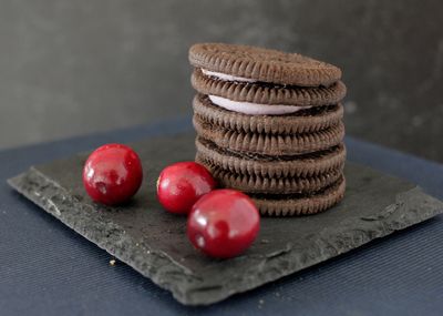 Close-up of strawberries on table