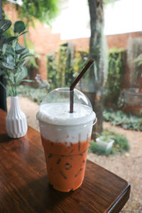 Close-up of drink on table