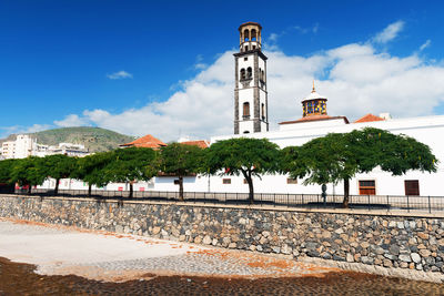 Low angle view of iglesia de la concepcion against blue sky