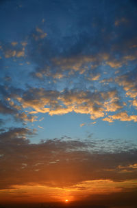 Scenic view of dramatic sky at sunset