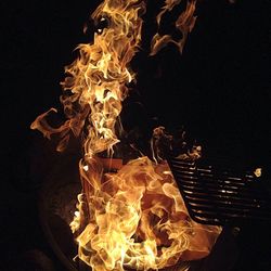 View of fire in the dark