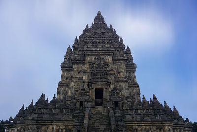 Low angle view of temple building against sky