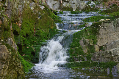 Scenic view of waterfall