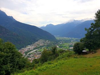 Scenic view of mountains against sky