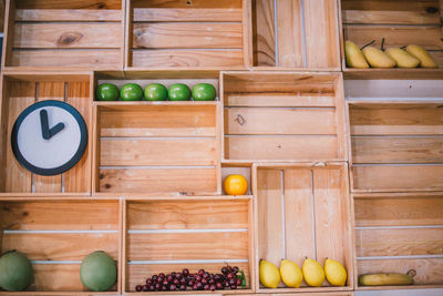 Various fruits in crate