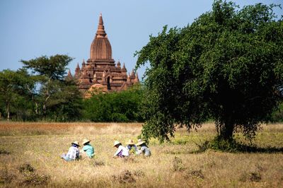 Group of people in temple