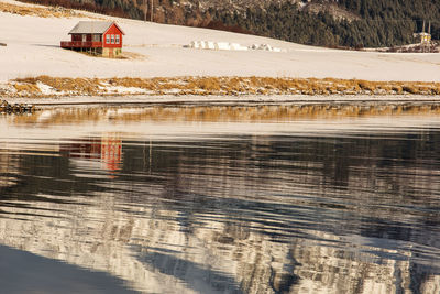 Scenic view of lake during winter