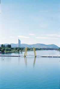 Scenic view of swimming pool against sky