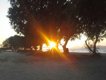 Scenic view of sea at sunset