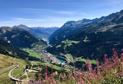Scenic view of mountains against sky