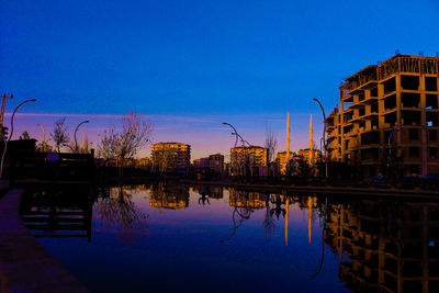 Reflection of buildings in water