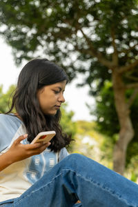 Young woman looking away
