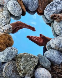 Reflection of rocks in water