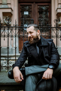 Young man looking at camera