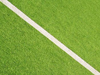 High angle view of soccer field