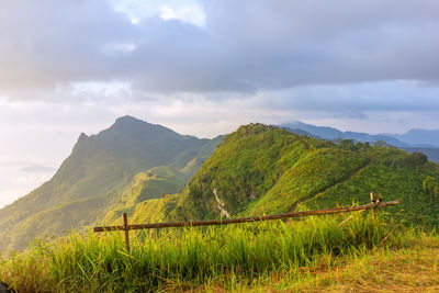 Scenic view of mountains against sky