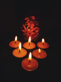 Close-up of illuminated candles