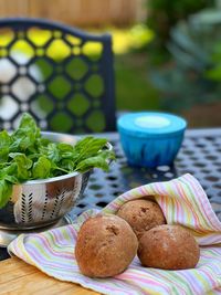 Close-up of food on table