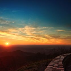Scenic view of sunset over sea