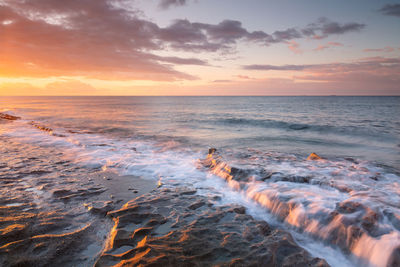 Morning seascape taken on st. andrew beach near ierapetra, crete.