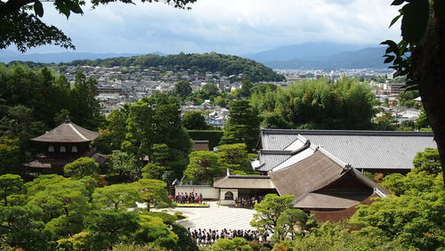 View of residential district against sky