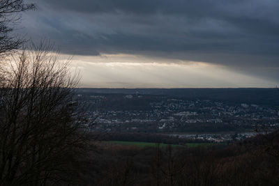 Scenic view of landscape against sky during sunset