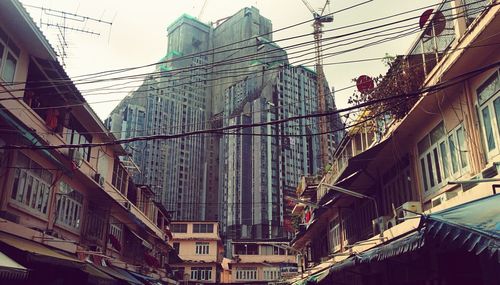 Low angle view of buildings against sky