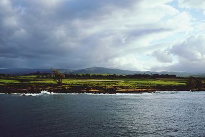 Scenic view of river against sky