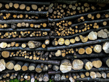 Full frame shot of firewood