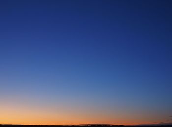 Low angle view of clear sky during sunset
