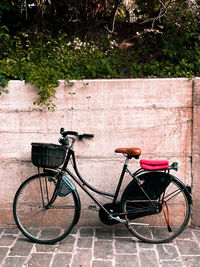 Bicycle parked on street