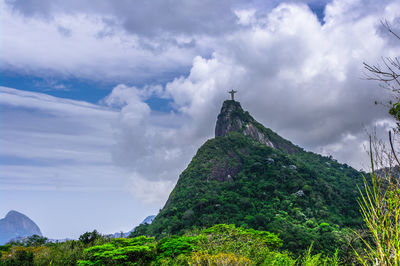 Low angle view of mountain against sky