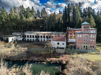 Buildings in forest