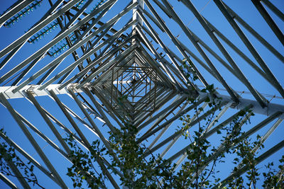 Low angle view of plants against clear blue sky