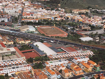 High angle shot of townscape