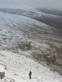 Person on snowcapped mountain