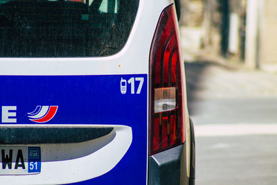 Close-up of text on road