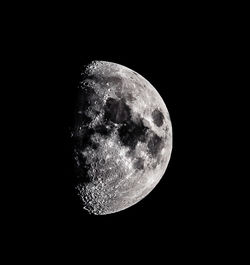 Close-up of illuminated moon against black background