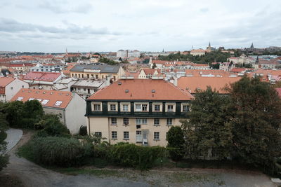 Buildings in city against sky